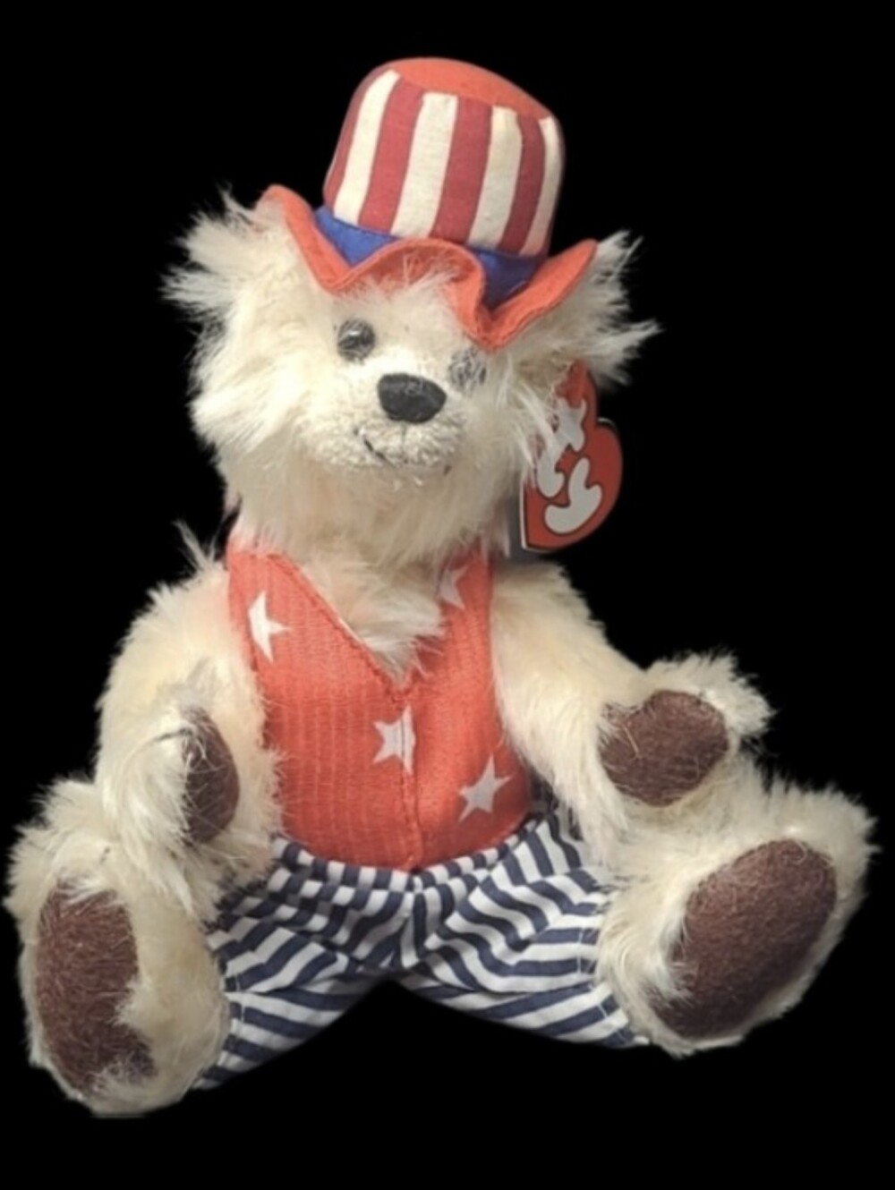 NWT-2000 RETIRED TY ATTIC TREASURES "UNCLE SAM" THE PATRIOTIC BEAR